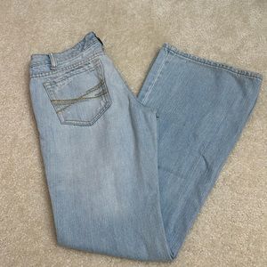 Aeropostale Light Wash Distressed Authentic Flare Jeans